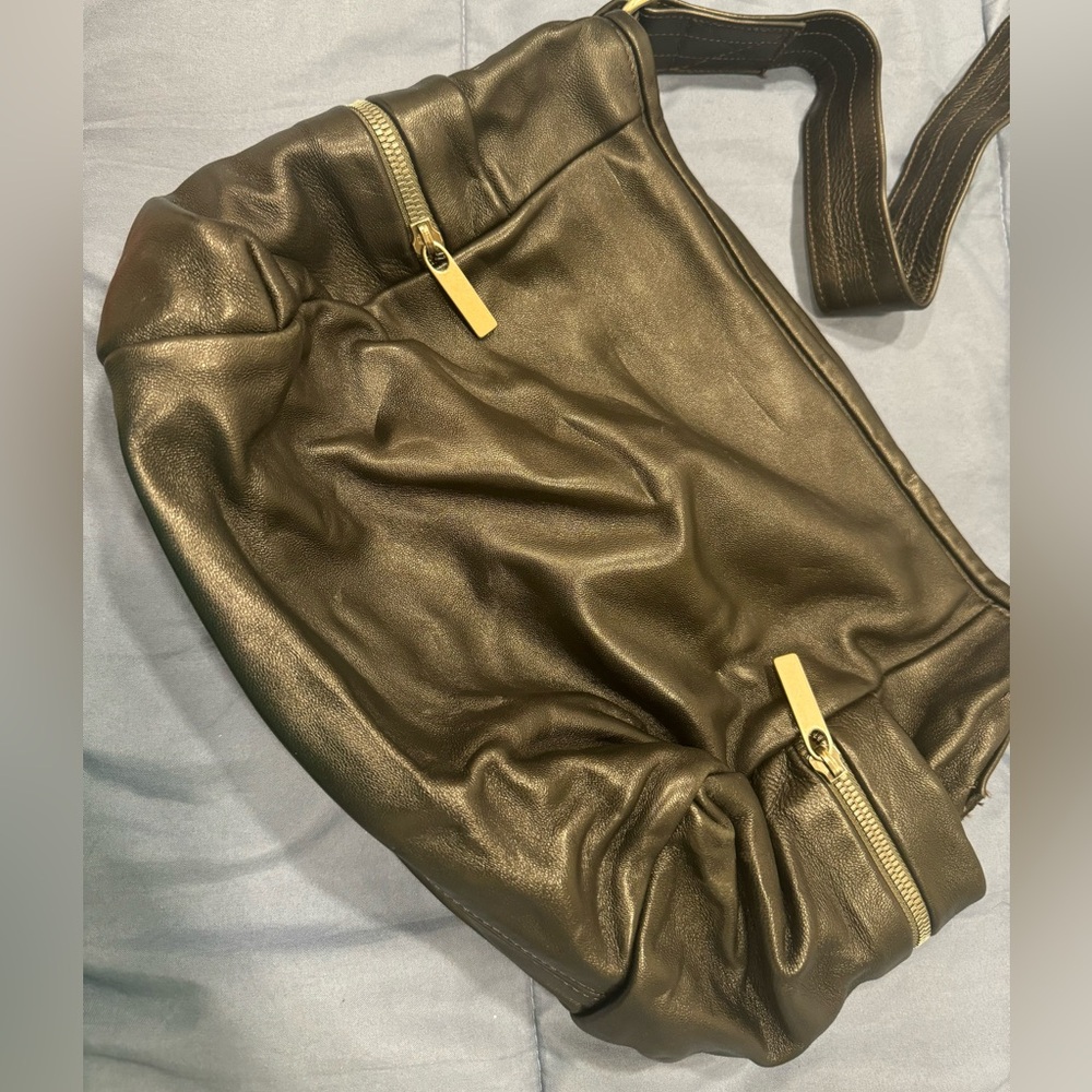 Rough & Tumblr plonge black leather small multi pocket pillow